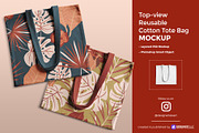 Reusable Cotton Tote Bag Mockup, a Product Mockup by Designertale (Thumbnail 1 of 9)