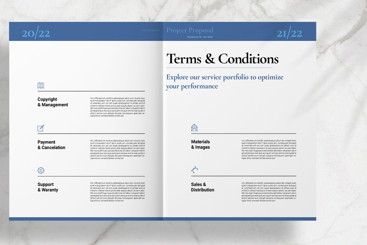 Blue Business Proposal Layout, a Brochure Template by Boris Cupac (Photo 12 of 13)