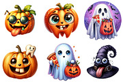 Funny Halloween Clipart, an Illustration by Watercolor design (Thumbnail 4 of 4)