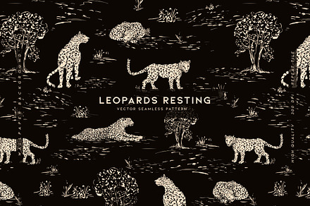 Leopards Resting, a Wallpaper Graphic by MalyskaStudio
