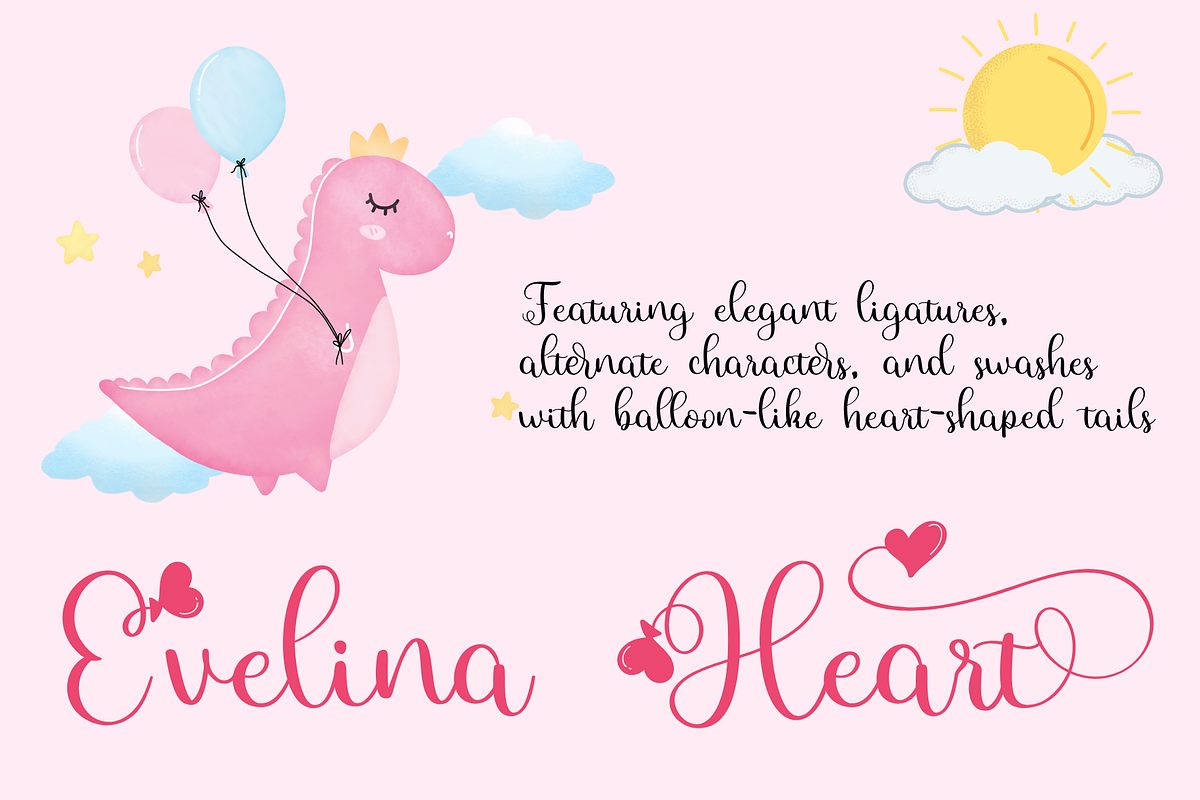 Evelina Heart, a Handwritten Font by BearyType Studio (Photo 1 of 5)