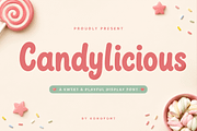 Candylicious - Sweet Display Font, a Handwritten Font by overlaytemplates (Thumbnail 1 of 5)