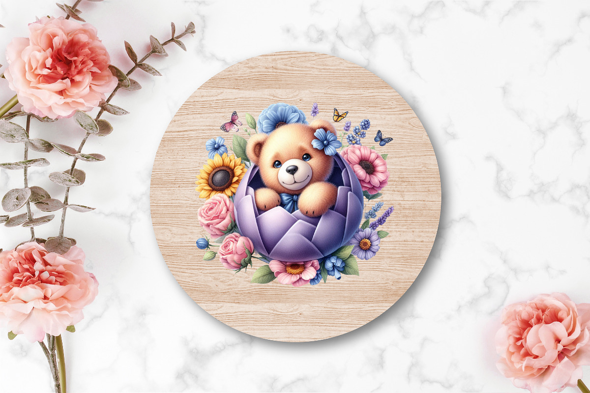 Watercolor Funny Teddy Bear Clipart, an Illustration by CraftArtStudio (Photo 4 of 5)