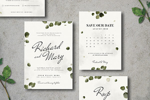 Leaves Wedding Invitation Suite, an Invitation Template by Vynetta