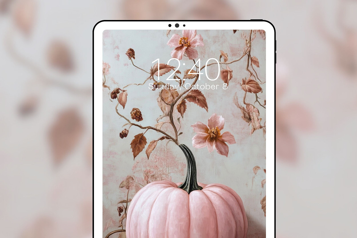 Pink Pumpkin phone wallpaper set, a Graphic by Kalindiprints (Photo 6 of 6)
