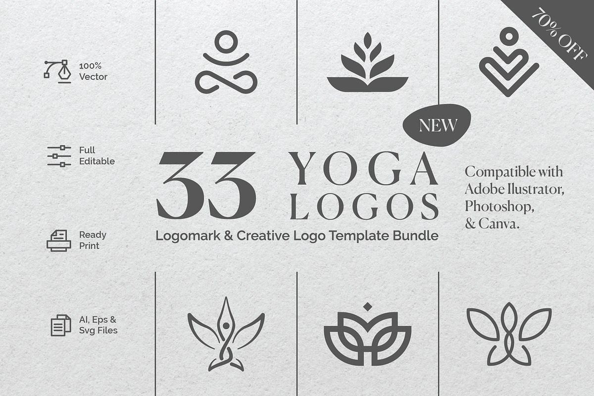 Yoga Logo Kit, a Branding & Logo Template by Minimalist Logos (Photo 1 of 12)