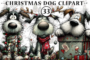 Christmas Dog clipart, an Illustration by CreationArt