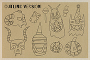 Retro Halloween clipart set, a Seasonal Illustration by Paper Cherry (Thumbnail 9 of 27)