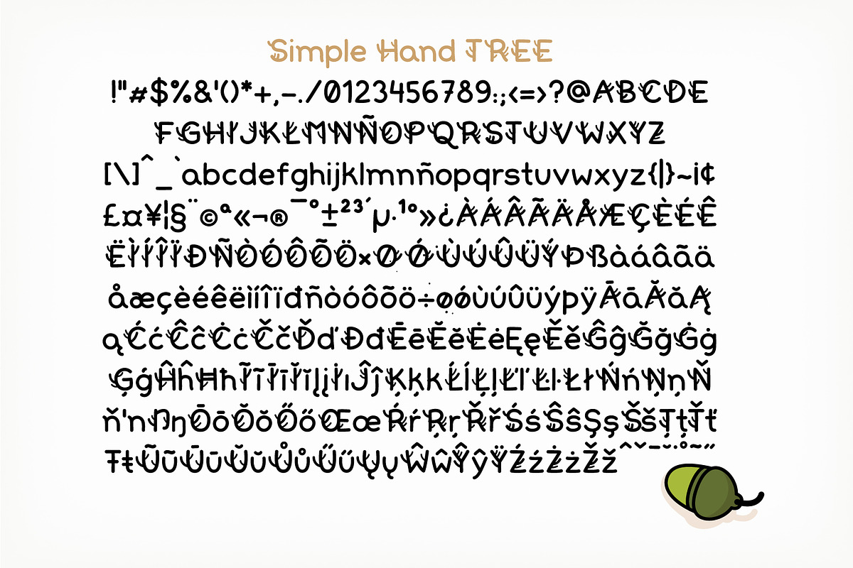 Simple Hand Tree Handwritten Font, a Sans Serif Font by Side Project (Photo 2 of 3)