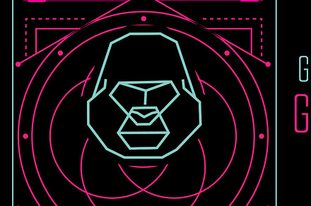 Geometric Gorilla Vector Poster