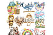Watercolor Boho Baby Clipart, an Illustration by CraftCrateShop (Thumbnail 4 of 7)