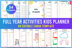 Full Year Activities Kids Planner