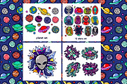 Space Aliens, a Pattern Graphic by Apolinarias Art (Thumbnail 2 of 5)