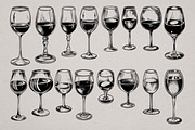 Hand Drawn Wine Vector Set, a Food Illustration by Alternate Studio (Thumbnail 6 of 10)