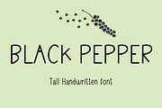 Black pepper - Tall handwritten font, a Sans Serif Font by Sk designs (Thumbnail 1 of 8)