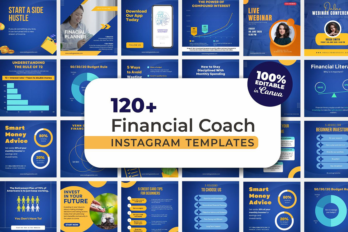 Finance Coach templates Canva, a Social Media Template by Aks-Designs (Photo 1 of 8)