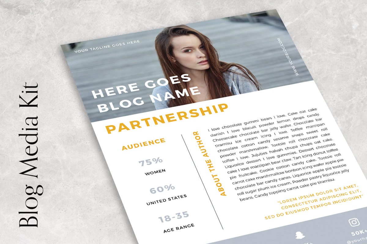Blog Media Kit · 3 pages, a Resume Template by Eternel Design Studio (Photo 1 of 4)
