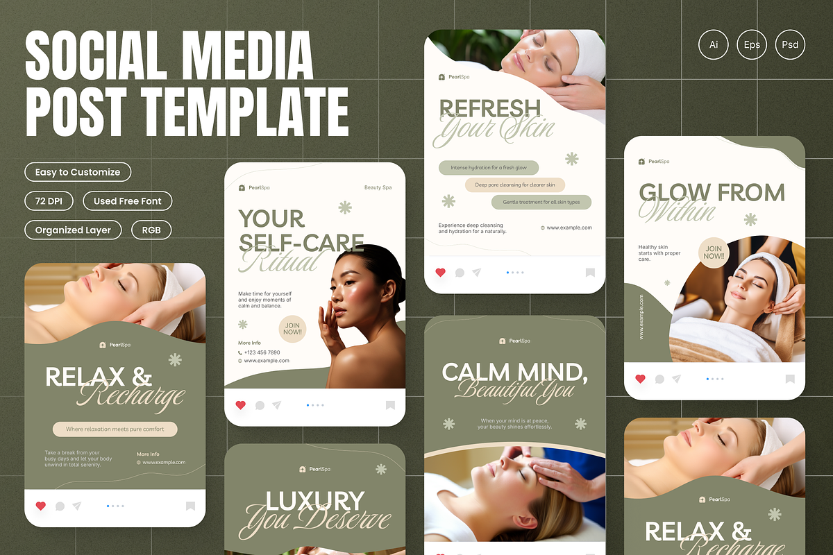 Beauty Spa Instagram Post, a Social Media Template by Annora Studio (Photo 1 of 6)
