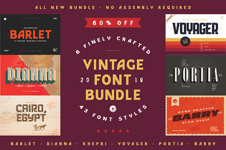Vintage Font Bundle | 60% off Sale!