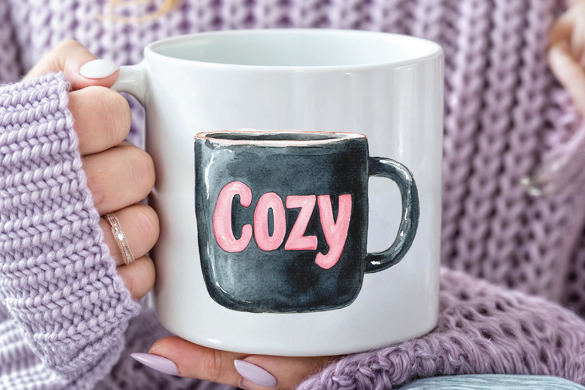 Watercolor Cozy Evening Clipart, an Illustration by CraftArtStudio (Photo 5 of 6)