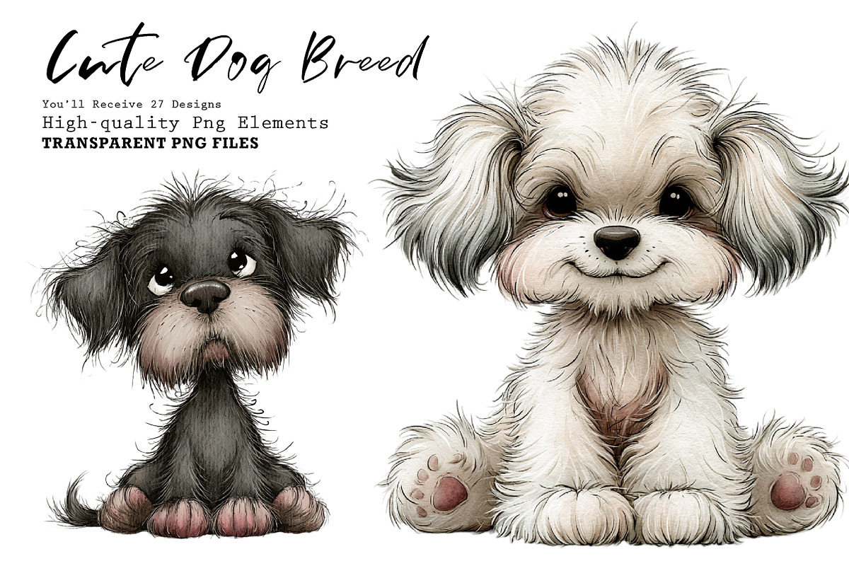 Cute Dog Breed Clipart Bundle, a Seasonal Illustration by CreationArt (Photo 1 of 7)