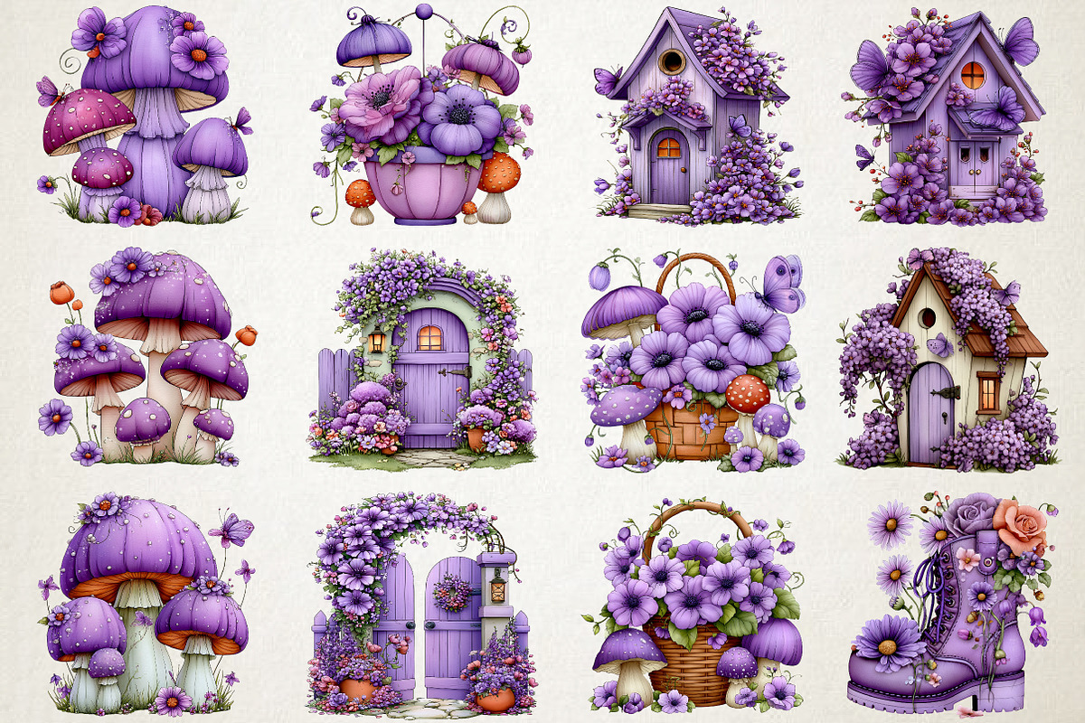Whimsical Fairy Garden PNG Clipart, a Seasonal Illustration by RobertsArt (Photo 2 of 5)