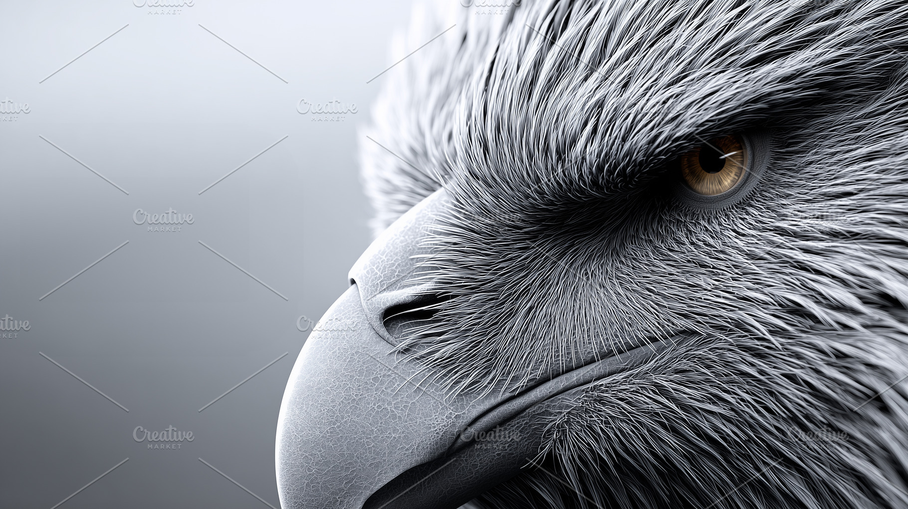 Fierce eagle head with sharp beak, an Animal Photo by MistyDay
