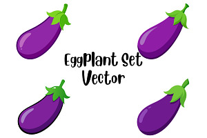 Eggplant Set Vector, a Food Illustration by Awieee1