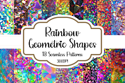 Rainbow Geometric Shapes Patterns, a Pattern Graphic by PrintablesByFranklyn (Thumbnail 1 of 4)