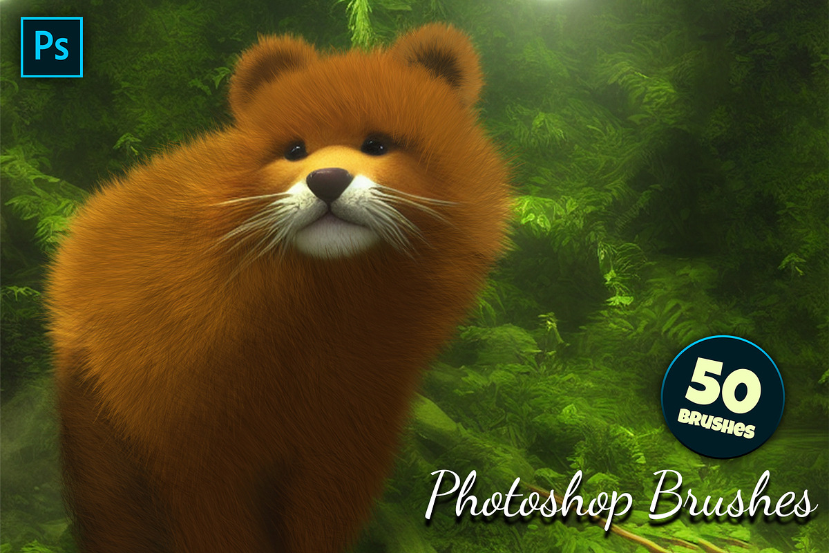 50 photoshop Fur & Texture Brushes, a Brush Add-On by Velo Graphic Studio (Photo 10 of 11)