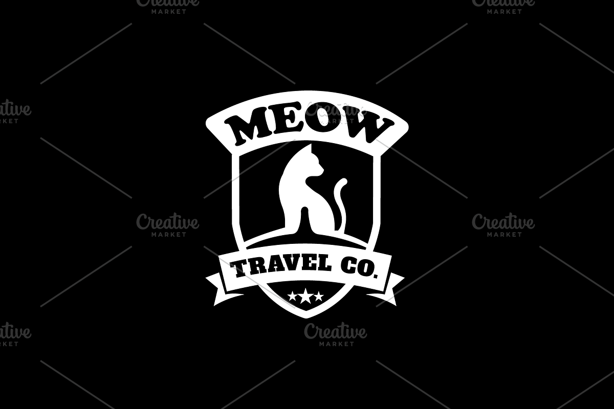 Meow Travel Company Cat Logo Design, a Branding & Logo Template by Griffin Designs (Photo 3 of 7)