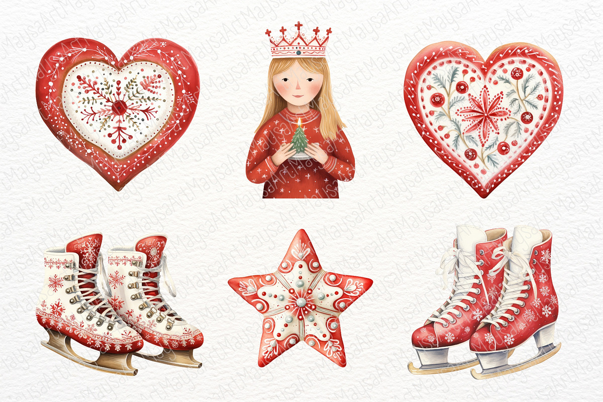 Scandinavian Christmas Clipart, a Seasonal Illustration by Maysa Art (Photo 6 of 7)