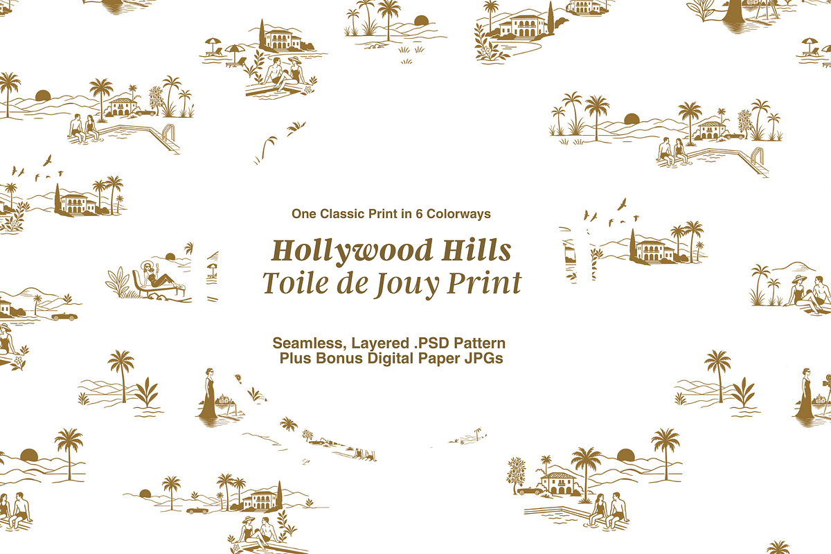 Hollywood Hills Seamless Pattern Set, a Pattern Graphic by Hughes Studio (Photo 1 of 8)