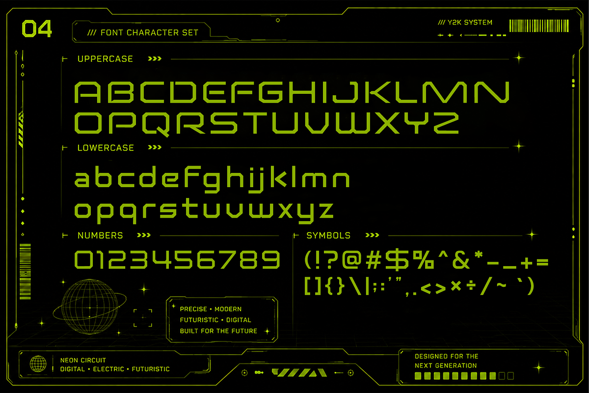 Neon Circuit - Modern Display Font, a Sans Serif Font by overlaytemplates (Photo 4 of 5)