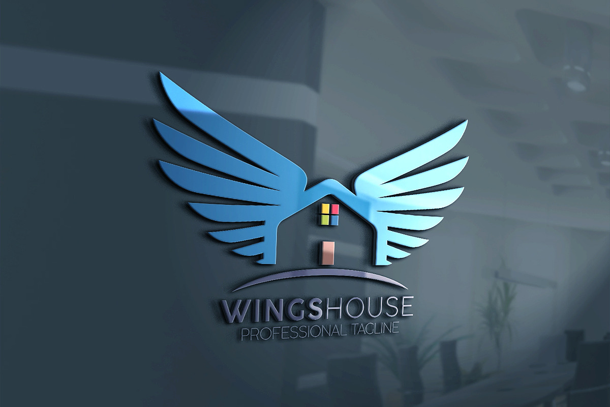 Wings House Logo, a Branding & Logo Template by essegraphic (Photo 3 of 6)