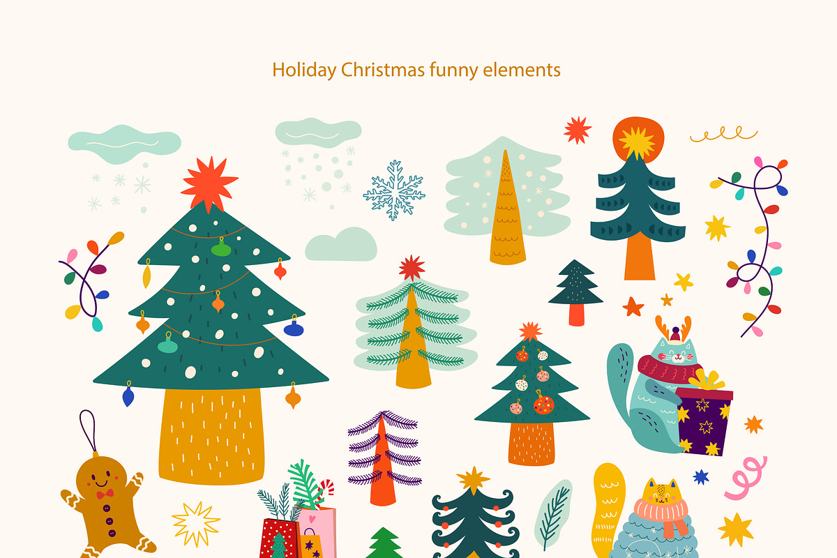 Christmas Cats, a Seasonal Illustration by MoleskoStudio (Photo 4 of 26)