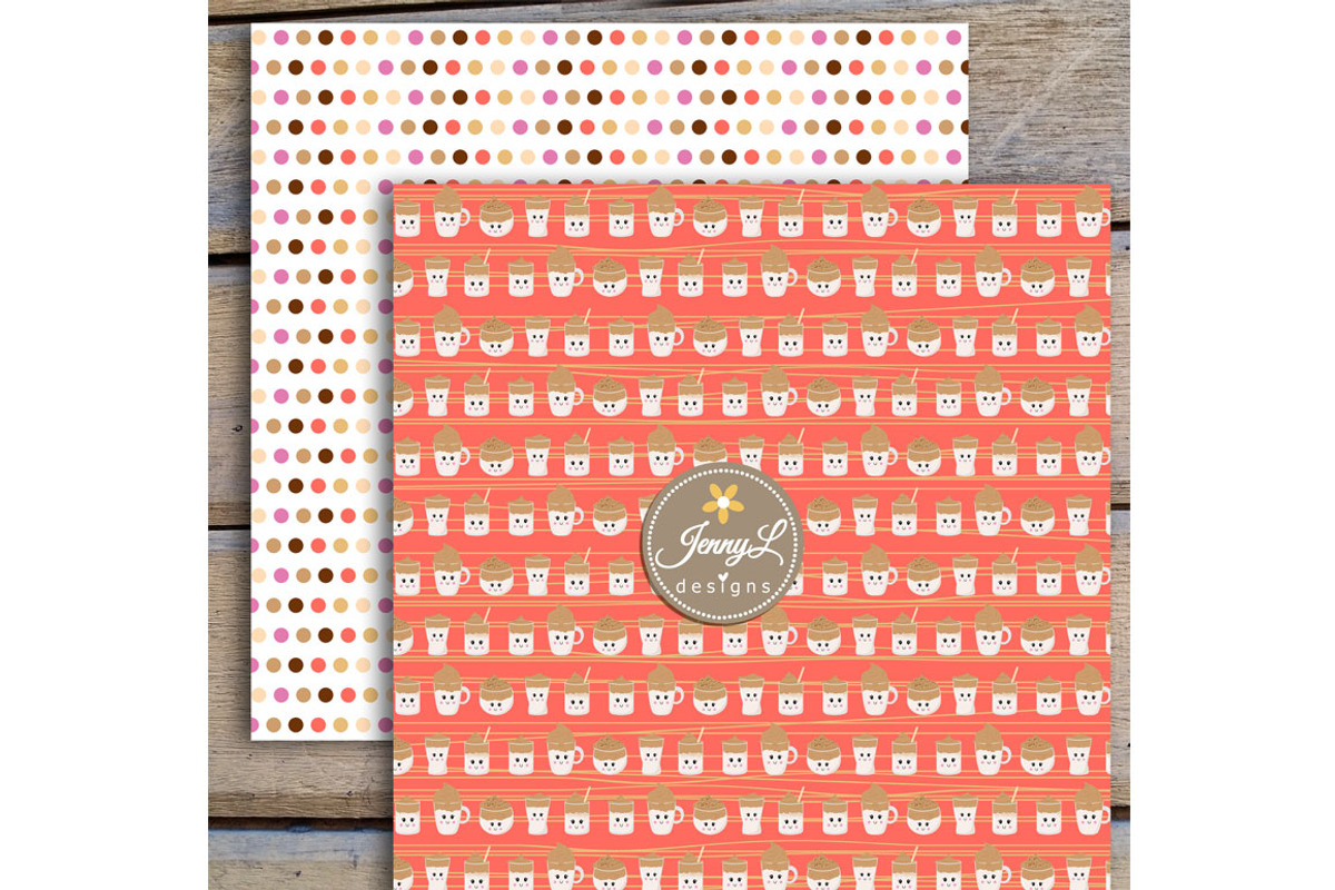 Kawaii Dalgona Coffee Digital Papers, a Pattern Graphic by JennyL Designs (Photo 9 of 9)