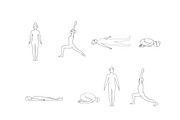 Yoga Poses Women and Men Vector, a Person Illustration by Svetlana Voloshina (Thumbnail 2 of 3)