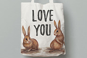 watercolor bunny, an Animal Illustration by Graphobia (Thumbnail 5 of 7)
