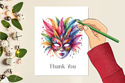 Colorful Carnival Mask Clipart PNG, a Work Illustration by Dream Creation (Thumbnail 2 of 3)