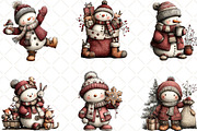 Whimsical Snowman Clipart, an Illustration by Black Bird Studio (Thumbnail 4 of 6)