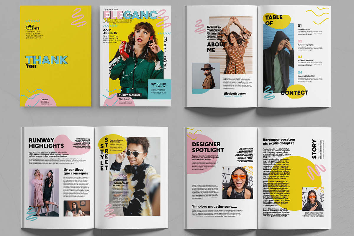 Fashion Lookbook Magazine Template, a Magazine Template by MightyDesign (Photo 2 of 6)