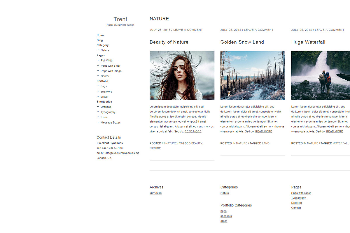 Trent - Portfolio WordPress Theme, a WordPress Template by Excellent Dynamics (Photo 2 of 6)