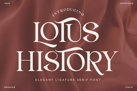 Lotus History - Elegant Ligatures, a Serif Font by Say Studio