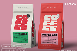 Coffee Bag Mockup 2 Views, a Packaging Mockup by graphicsauce