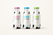 Fresh Milk Glass Bottle Mockup Set, a Product Mockup by PSD Market (Thumbnail 6 of 20)