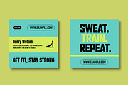 Fitness Social Media Post Set Design, a Social Media Template by MightyDesign (Thumbnail 4 of 8)