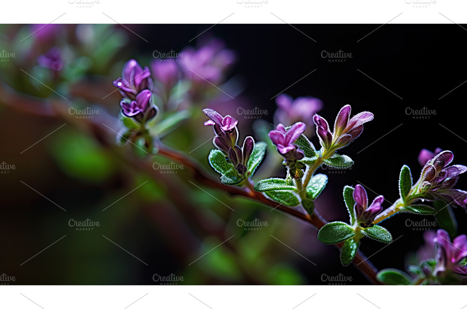 green thyme sprig ai generated, a Food & Drink Photo by pikepicture