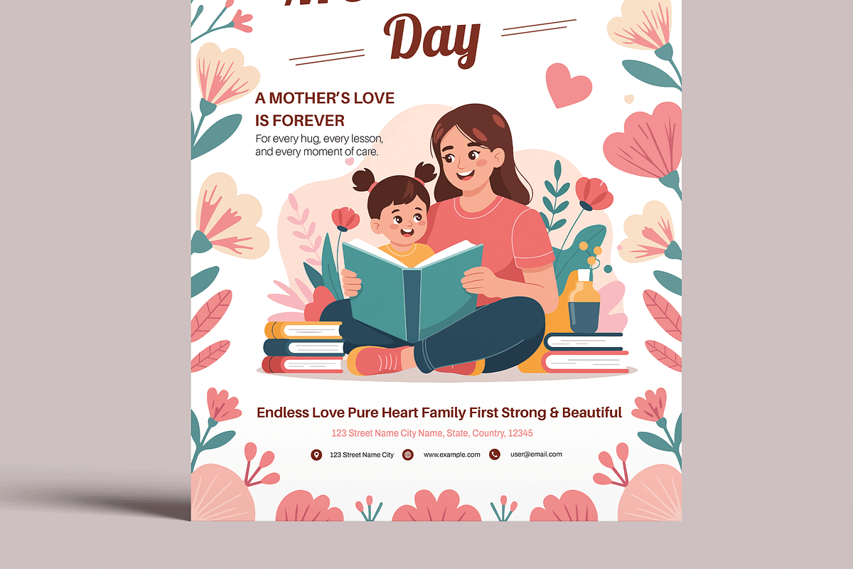 Happy Mothers Day Poster Template, a Flyer Template by MightyDesign (Photo 5 of 8)