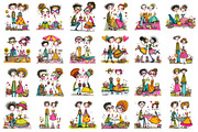 Quirky Couple Picnic Party Clipart, an Illustration by designcity5 (Thumbnail 2 of 5)